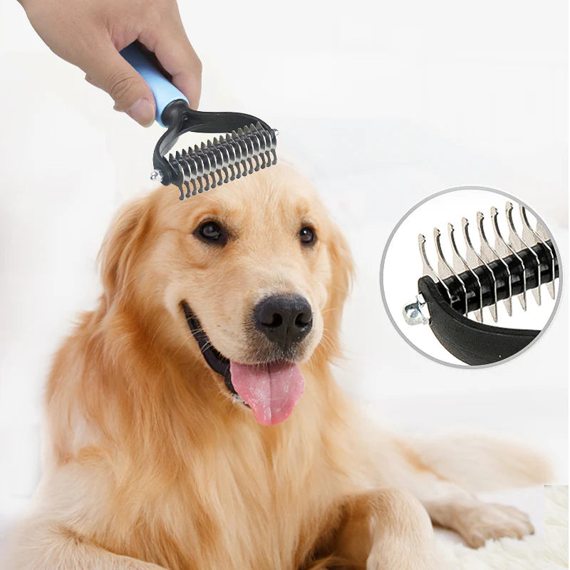 Professional Pet Grooming Brush – Deshedding Comb for Dogs & Cats