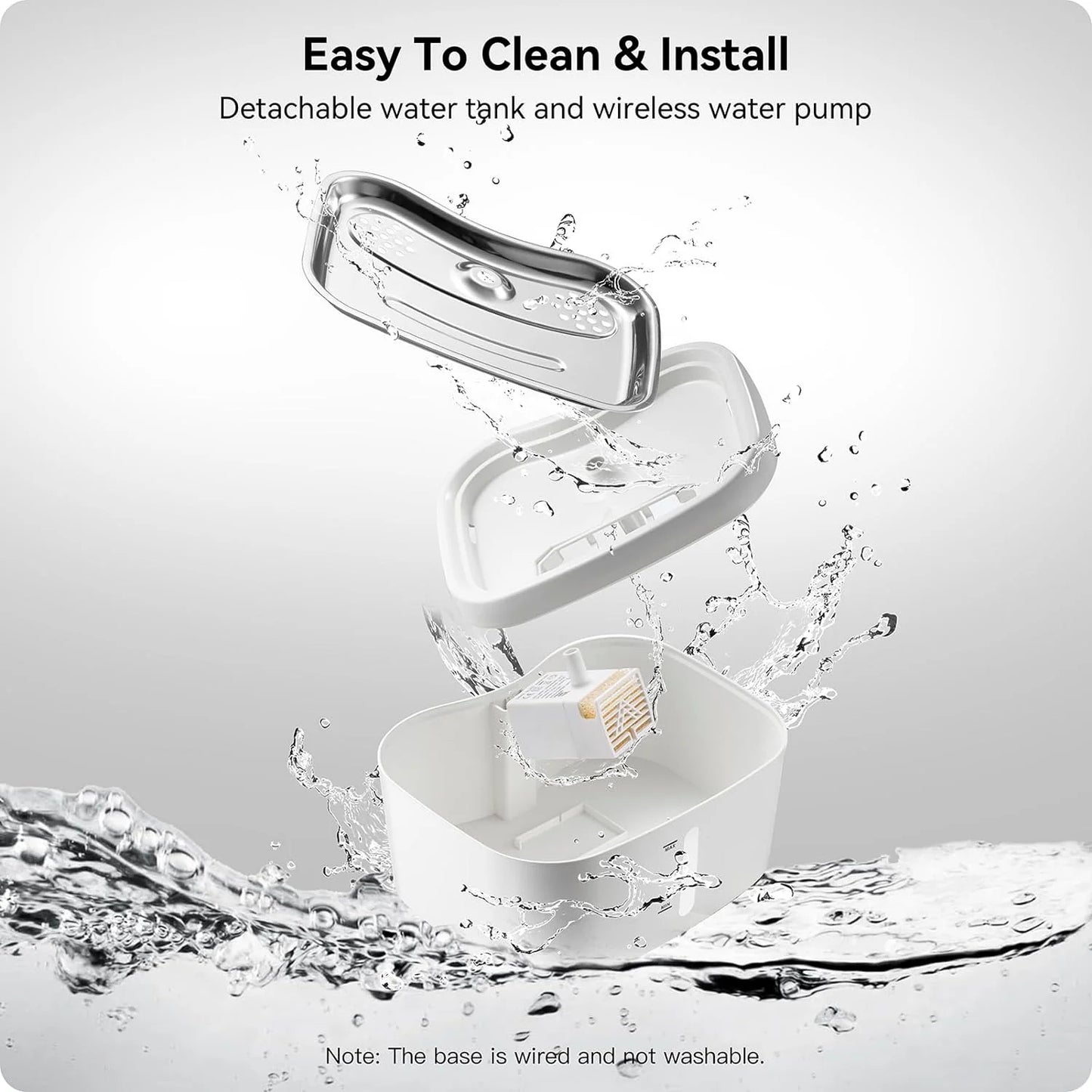 HEYBO Smart Pet Water Fountain – App-Monitored with Filtered Pump