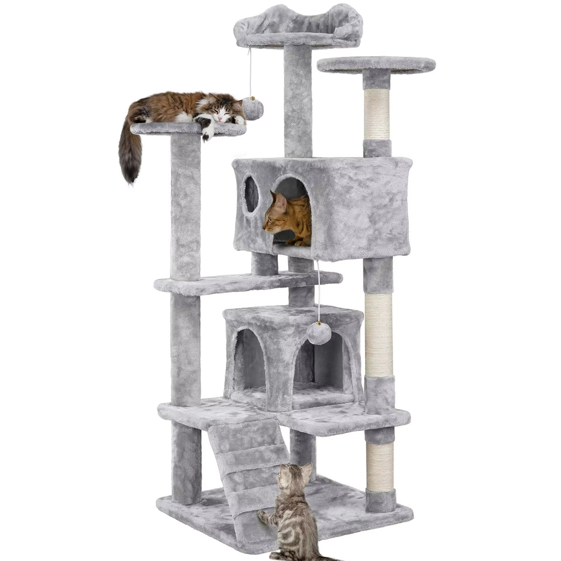 Large Cat House for for Kittens & Cat Tree Cat Tower Condo with 2 Condos Scratching Posts Large Cat House for for Kittens & Cats