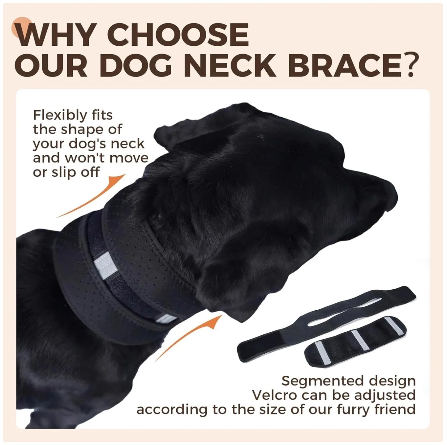 Dog Neck Support Collar - Comfortable Recovery Solution Alternative to Traditional Plastic Cones