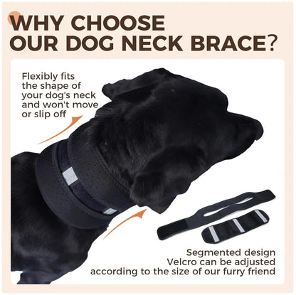 Dog Neck Support Collar - Comfortable Recovery Solution Alternative to Traditional Plastic Cones