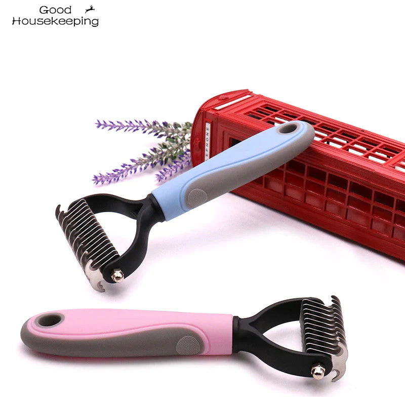 Double-Sided Pet Dematting Brush – Fur Knot Cutter for Dogs & Cats