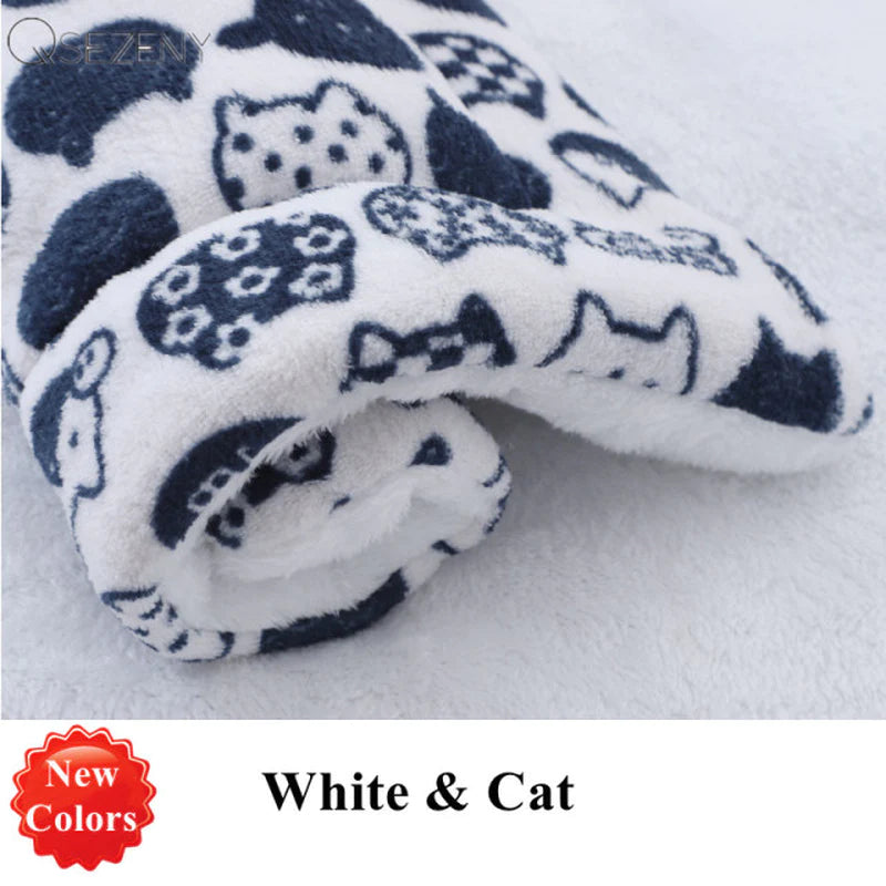 Cozy Soft Flannel Pet Blanket & Bed Mat - Thick Fleece Cushion for Dogs & Cats, Perfect for Home & Sofa!