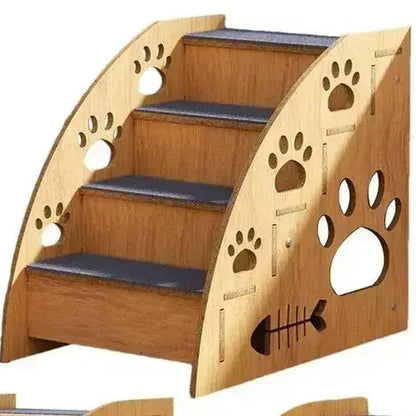 Non-Slip Wooden Pet Stairs – Steps for High Beds & Couches