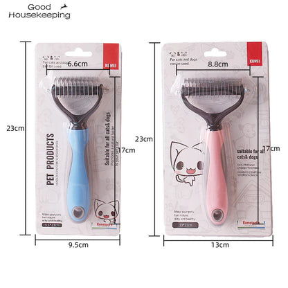 Double-Sided Pet Dematting Brush – Fur Knot Cutter for Dogs & Cats