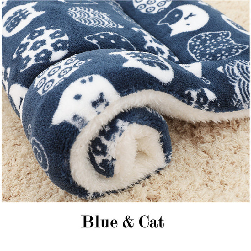 Cozy Soft Flannel Pet Blanket & Bed Mat - Thick Fleece Cushion for Dogs & Cats, Perfect for Home & Sofa!