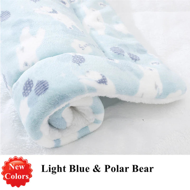Cozy Soft Flannel Pet Blanket & Bed Mat - Thick Fleece Cushion for Dogs & Cats, Perfect for Home & Sofa!