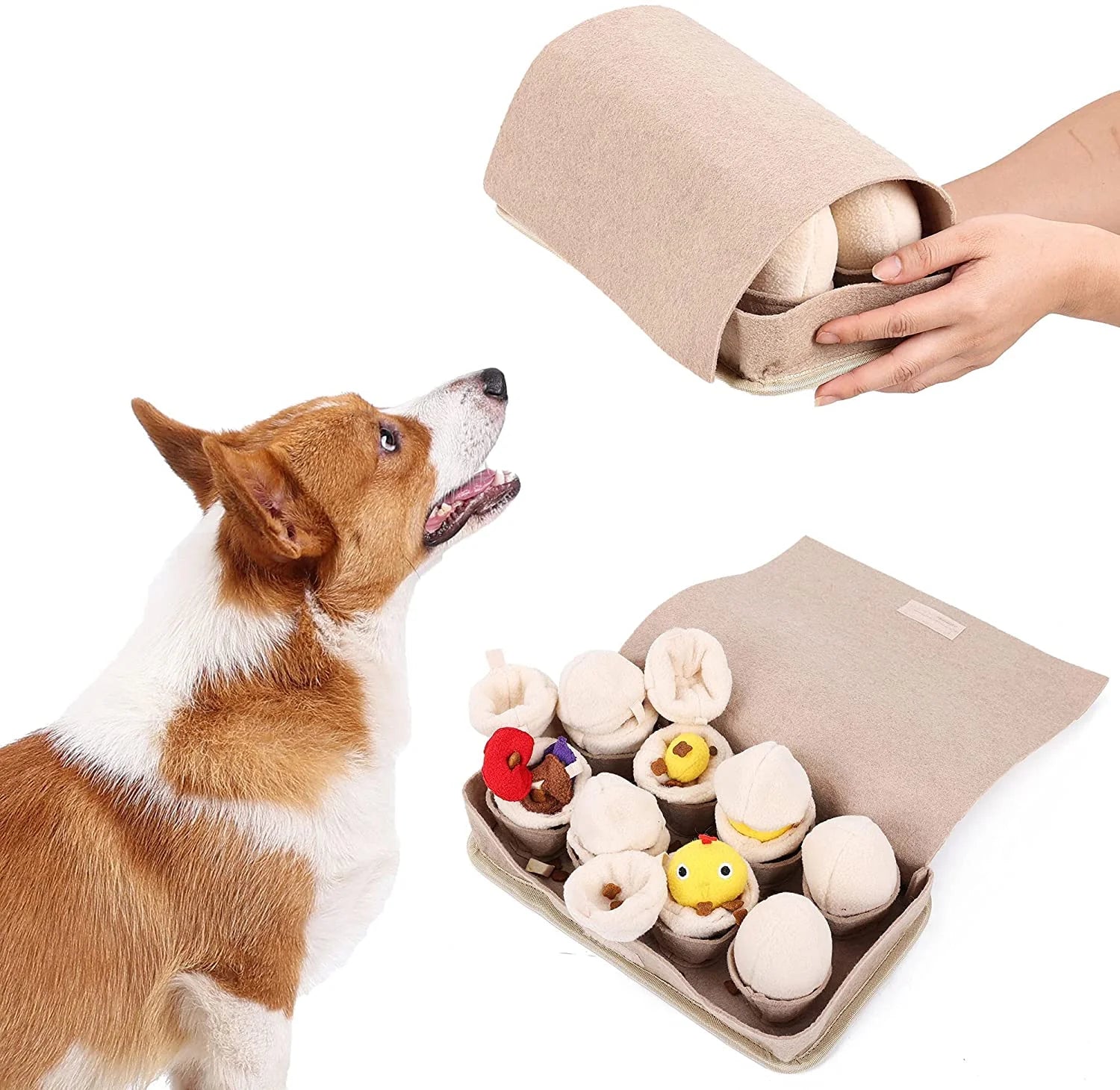 ATUBAN Snuffle Mat for Dogs – Interactive Slow Feeder with Squeaky Egg Toys