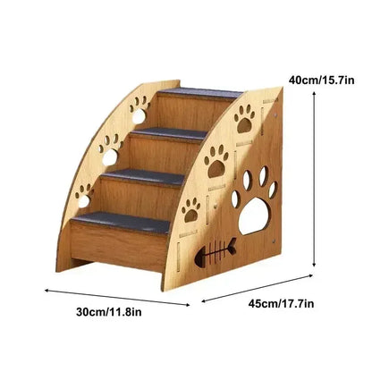 Non-Slip Wooden Pet Stairs – Steps for High Beds & Couches