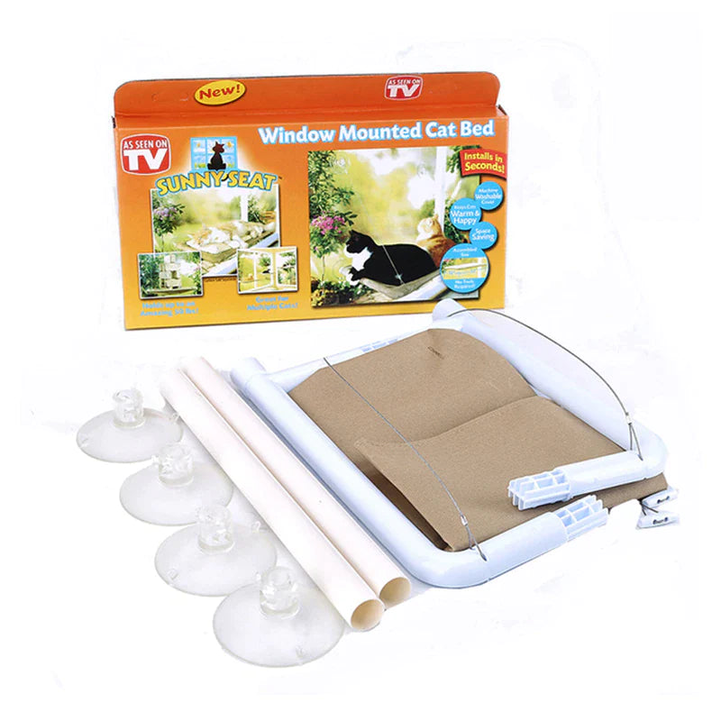 Premium Aerial Cat Bed Hammock - Window Seat Climbing Frame for Cats, Supports Up to 20kg