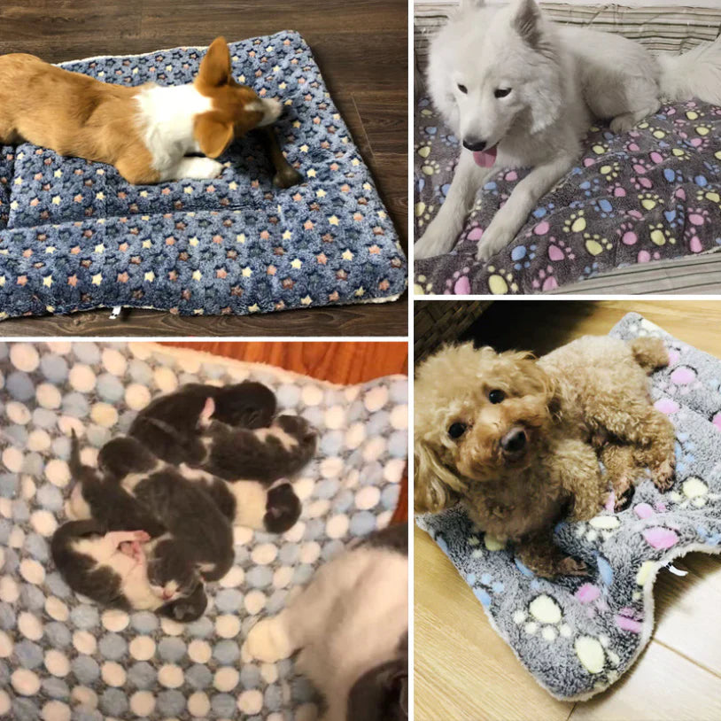 Cozy Soft Flannel Pet Blanket & Bed Mat - Thick Fleece Cushion for Dogs & Cats, Perfect for Home & Sofa!