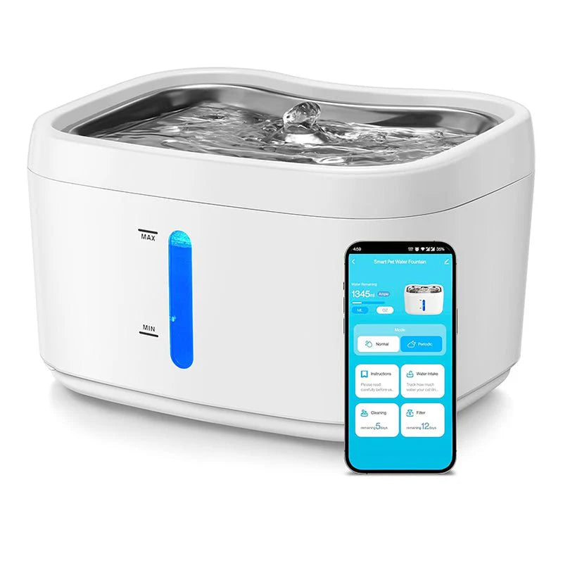 HEYBO Smart Pet Water Fountain – App-Monitored with Filtered Pump