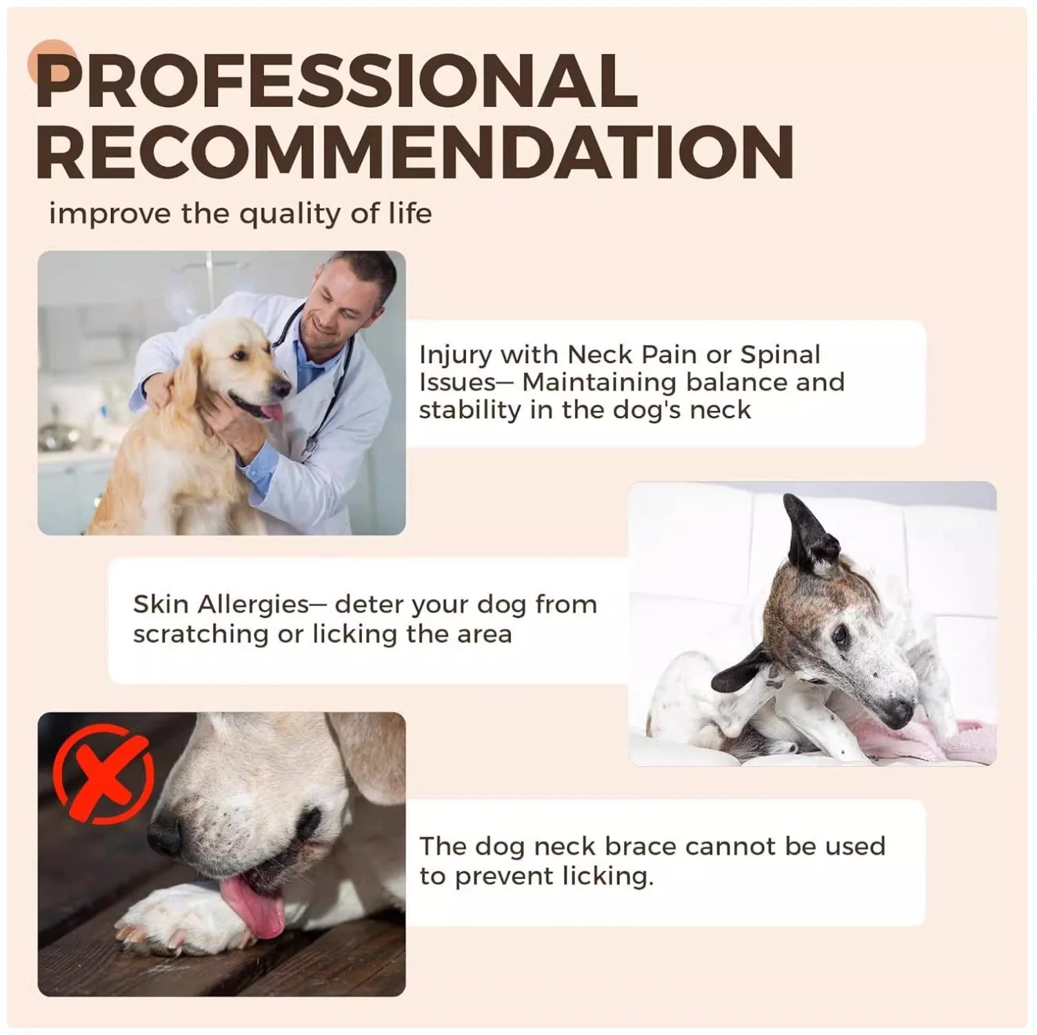 Dog Neck Support Collar - Comfortable Recovery Solution Alternative to Traditional Plastic Cones