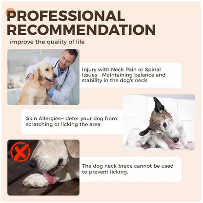 Dog Neck Support Collar - Comfortable Recovery Solution Alternative to Traditional Plastic Cones