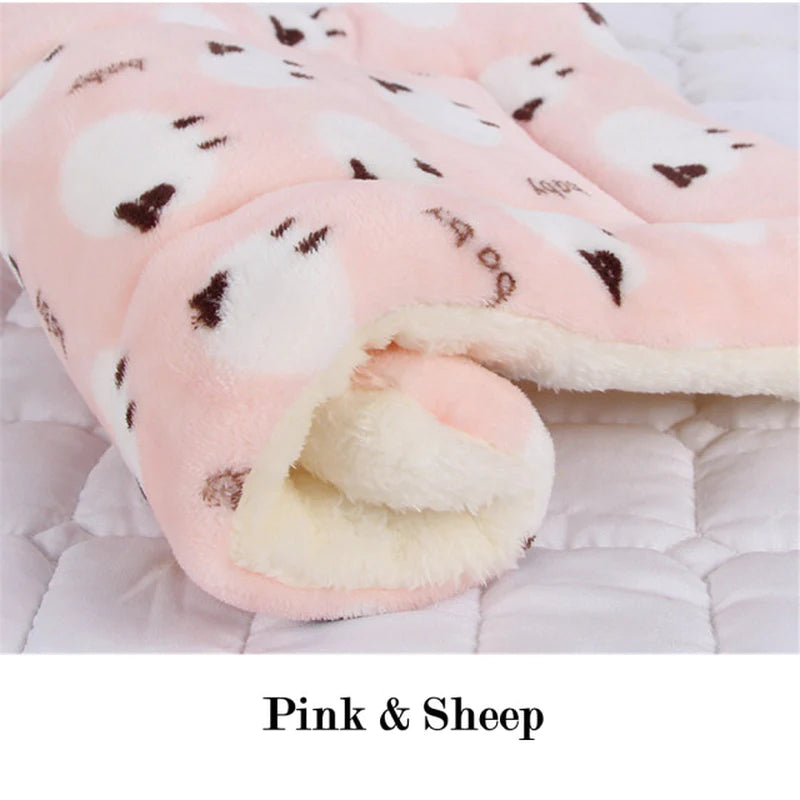 Cozy Soft Flannel Pet Blanket & Bed Mat - Thick Fleece Cushion for Dogs & Cats, Perfect for Home & Sofa!