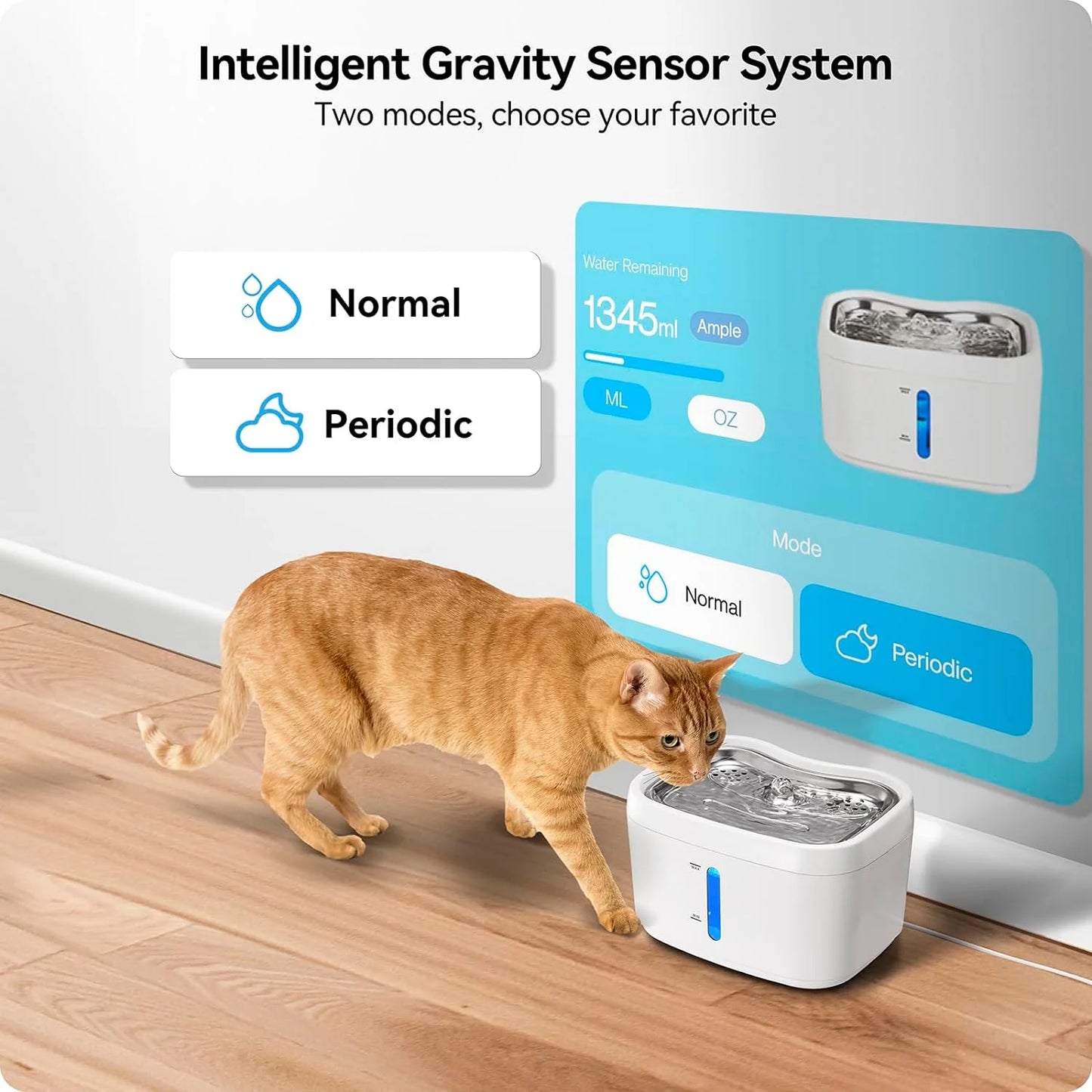 HEYBO Smart Pet Water Fountain – App-Monitored with Filtered Pump