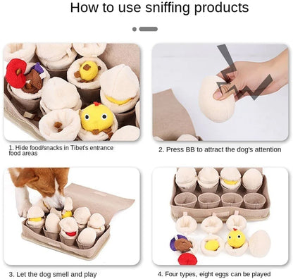 ATUBAN Snuffle Mat for Dogs – Interactive Slow Feeder with Squeaky Egg Toys