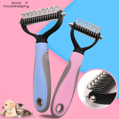 Double-Sided Pet Dematting Brush – Fur Knot Cutter for Dogs & Cats