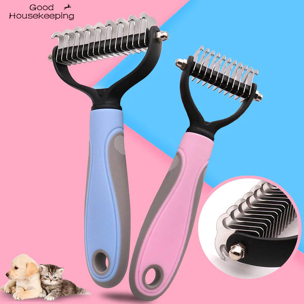 Double-Sided Pet Dematting Brush – Fur Knot Cutter for Dogs & Cats