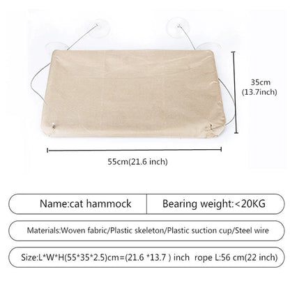 Premium Aerial Cat Bed Hammock - Window Seat Climbing Frame for Cats, Supports Up to 20kg
