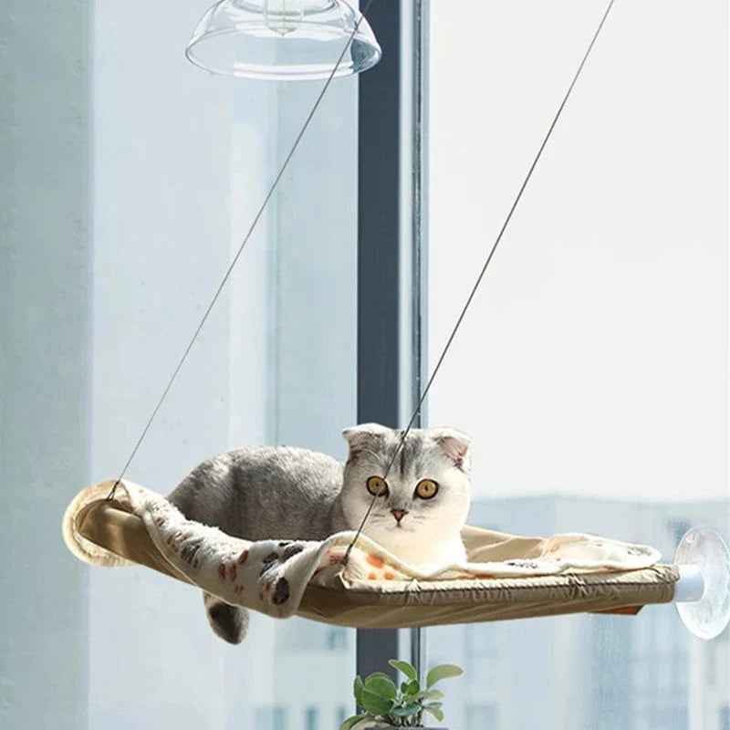 Premium Aerial Cat Bed Hammock - Window Seat Climbing Frame for Cats, Supports Up to 20kg